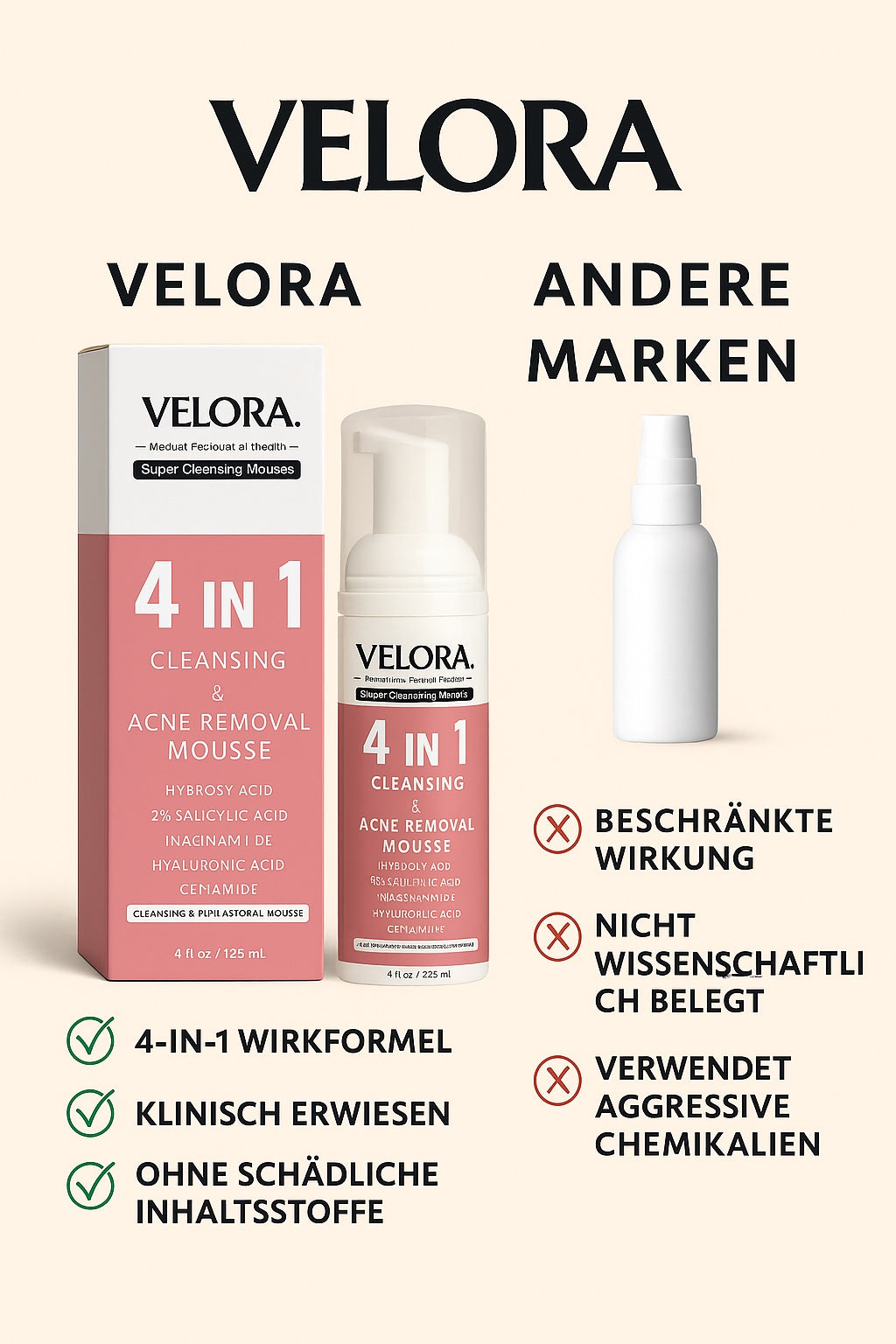 VELORA 4-in-1 Super Cleansing Mousse